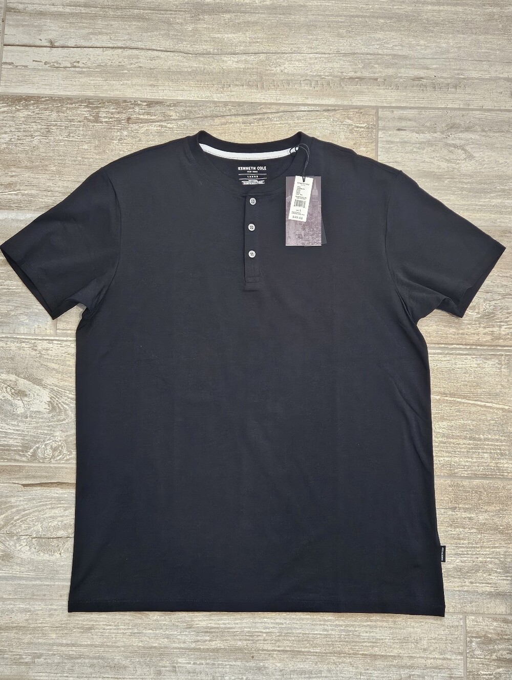 Kenneth Cole Black T-Shirt With Buttons